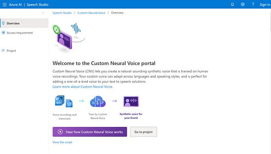 Microsoft Custom Neural Voice Tool Image 1