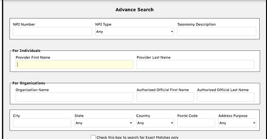 NPI Lookup Tool Image 2